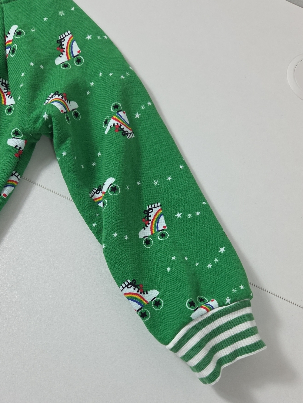 Hanna Anderson 100% Cotton Green Rollerskate Rainbows & Stars Sweatshirt Size 3T - Picture 3 of 8